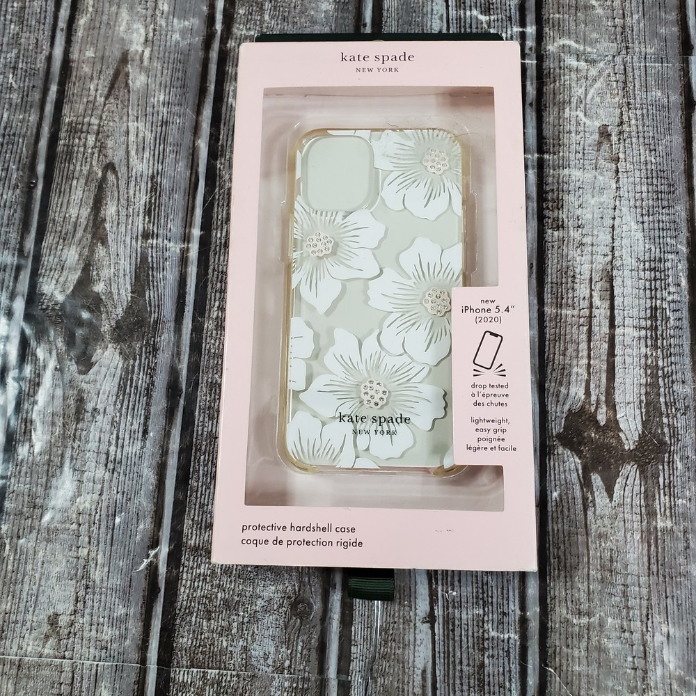 Kate Spade New York Hardshell Case Clear Flowers Rinestones for iPhone 12 Mini